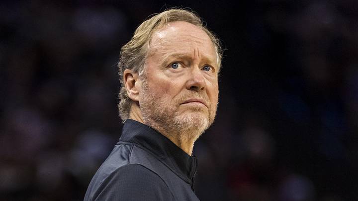 Apr 13, 2025; Sacramento, California, USA; Phoenix Suns head coach Mike Budenholzer watches the game during the fourth quarter against the Sacramento Kings at Golden 1 Center. Mandatory Credit: John Hefti-Imagn Images Apr 13, 2025; Sacramento, California, USA; Phoenix Suns head coach Mike Budenholzer watches the game during the fourth quarter against the Sacramento Kings at Golden 1 Center. Mandatory Credit: John Hefti-Imagn Images