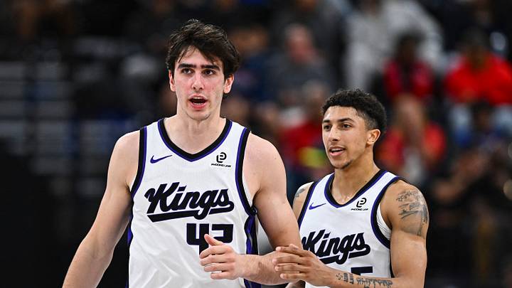Mar 14, 2026; Inglewood, California, USA; Sacramento Kings center Maxime Raynaud (42) talks with guard Nique Clifford (5) during the second quarter at Intuit Dome. Mandatory Credit: Jonathan Hui-Imagn Images Mar 14, 2026; Inglewood, California, USA; Sacramento Kings center Maxime Raynaud (42) talks with guard Nique Clifford (5) during the second quarter at Intuit Dome. Mandatory Credit: Jonathan Hui-Imagn Images