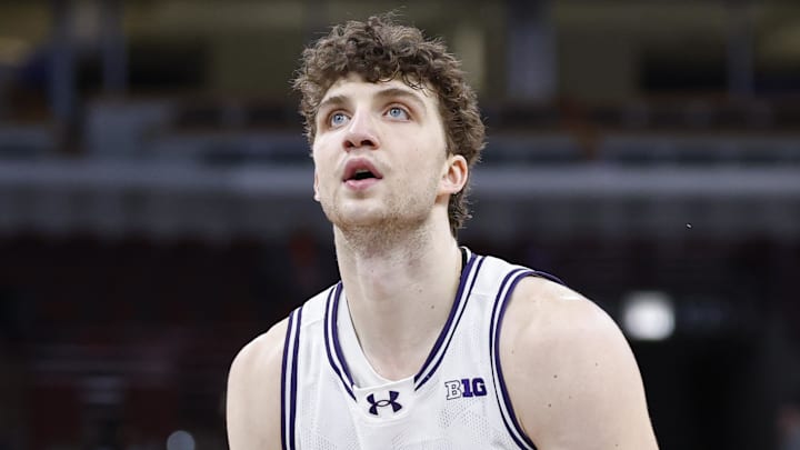 Mar 10, 2026; Chicago, IL, USA; Northwestern Wildcats forward Nick Martinelli (2) shoots a free throw against the Penn State Nittany Lions during the second half at United Center. Mandatory Credit: Kamil Krzaczynski-Imagn Images Mar 10, 2026; Chicago, IL, USA; Northwestern Wildcats forward Nick Martinelli (2) shoots a free throw against the Penn State Nittany Lions during the second half at United Center. Mandatory Credit: Kamil Krzaczynski-Imagn Images