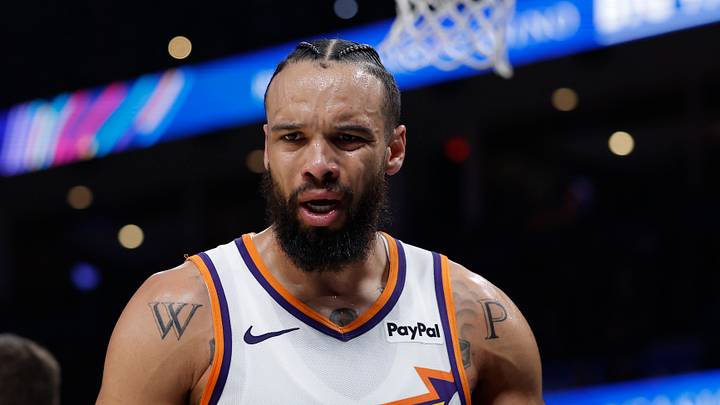 Phoenix Suns forward Dillon Brooks (3) reacts after a play against the Oklahoma City Thunder in the second half during game two of the first round of the 2026 NBA Playoffs at Paycom Center on April 22, 2026. Phoenix Suns forward Dillon Brooks (3) reacts after a play against the Oklahoma City Thunder in the second half during game two of the first round of the 2026 NBA Playoffs at Paycom Center on April 22, 2026.