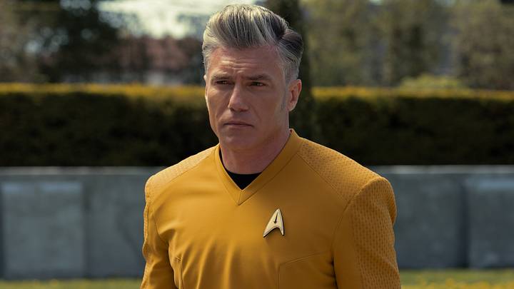 Anson Mount as Pike of the Paramount+ original series STAR TREK: STRANGE NEW WORLDS. Photo Cr: Marni Grossman/Paramount+ ©2022 CBS Studios. All Rights Reserved. Anson Mount as Pike of the Paramount+ original series STAR TREK: STRANGE NEW WORLDS. Photo Cr: Marni Grossman/Paramount+ ©2022 CBS Studios. All Rights Reserved.