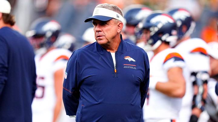 Aug 21, 2026; Denver, Colorado, USA;  Denver Broncos head coach Sean Payton before the preseason game against the Green Bay Packers at Empower Field at Mile High.  