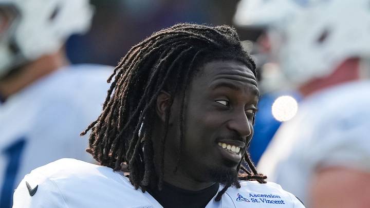 Indianapolis Colts running back Ulysses Bentley IV smiles during practice Indianapolis Colts running back Ulysses Bentley IV smiles during practice