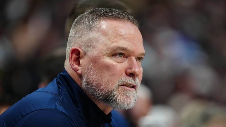 Apr 6, 2025; Denver, Colorado, USA; Denver Nuggets head coach Michael Malone during the second quarter against the Indiana Pacers at Ball Arena. Mandatory Credit: Ron Chenoy-Imagn Images Apr 6, 2025; Denver, Colorado, USA; Denver Nuggets head coach Michael Malone during the second quarter against the Indiana Pacers at Ball Arena. Mandatory Credit: Ron Chenoy-Imagn Images