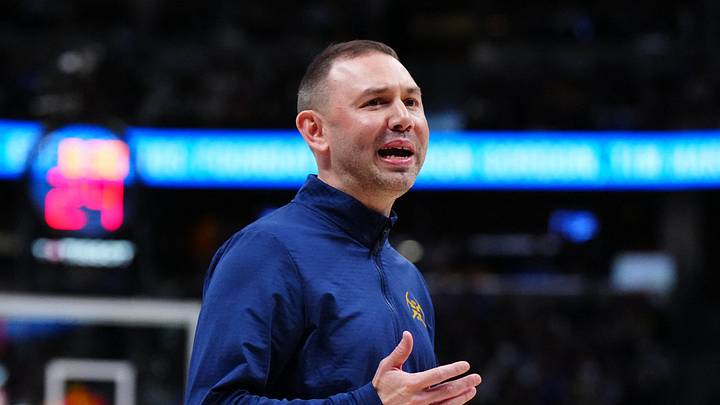Apr 20, 2026; Denver, Colorado, USA; Denver Nuggets head coach David Adelman reacts to a foul in the first half against the Minnesota Timberwolves during game two of the first round of the 2026 NBA Playoffs at Ball Arena. Mandatory Credit: Ron Chenoy-Imagn Images Apr 20, 2026; Denver, Colorado, USA; Denver Nuggets head coach David Adelman reacts to a foul in the first half against the Minnesota Timberwolves during game two of the first round of the 2026 NBA Playoffs at Ball Arena. Mandatory Credit: Ron Chenoy-Imagn Images