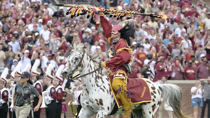 Aug 30, 2025; Tallahassee, Florida, USA; Osceola and Renegade before the game against the Alabama Crimson Tide at Doak S. Campbell Stadium. Mandatory Credit: Melina Myers-Imagn Images Aug 30, 2025; Tallahassee, Florida, USA; Osceola and Renegade before the game against the Alabama Crimson Tide at Doak S. Campbell Stadium. Mandatory Credit: Melina Myers-Imagn Images