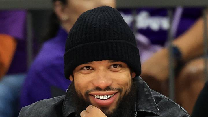 Phoenix Suns forward Dillon Brooks smiles as he sits courtside of the Phoenix Mercury game against the Minnesota Lynx in the second half at Mortgage Matchup Center on May 12, 2026. Phoenix Suns forward Dillon Brooks smiles as he sits courtside of the Phoenix Mercury game against the Minnesota Lynx in the second half at Mortgage Matchup Center on May 12, 2026.