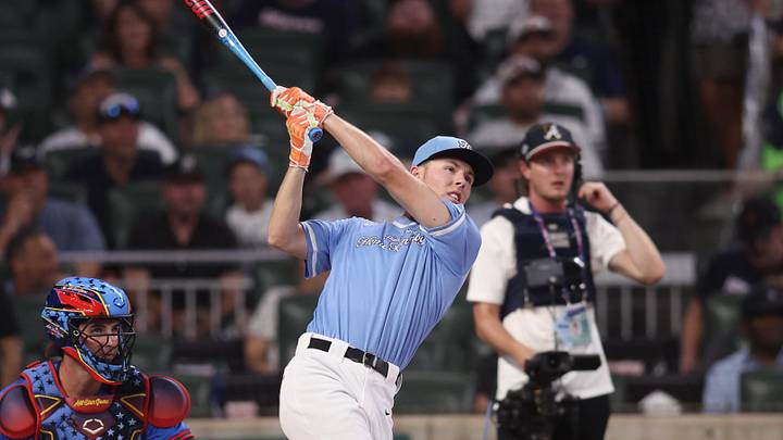 Argyle High School player Grady Emerson during the 2025 Home Run Derby at Truist Park. 