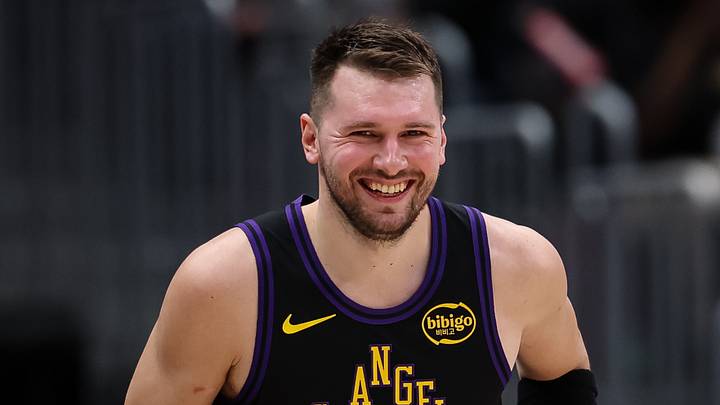 Los Angeles Lakers Luka Doncic smiles