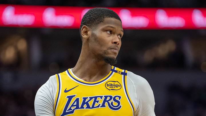Dec 13, 2024; Minneapolis, Minnesota, USA; Los Angeles Lakers forward Cam Reddish (5) enters the court after a timeout in the second quarter against the Minnesota Timberwolves at Target Center. Mandatory Credit: Matt Blewett-Imagn Images Dec 13, 2024; Minneapolis, Minnesota, USA; Los Angeles Lakers forward Cam Reddish (5) enters the court after a timeout in the second quarter against the Minnesota Timberwolves at Target Center. Mandatory Credit: Matt Blewett-Imagn Images
