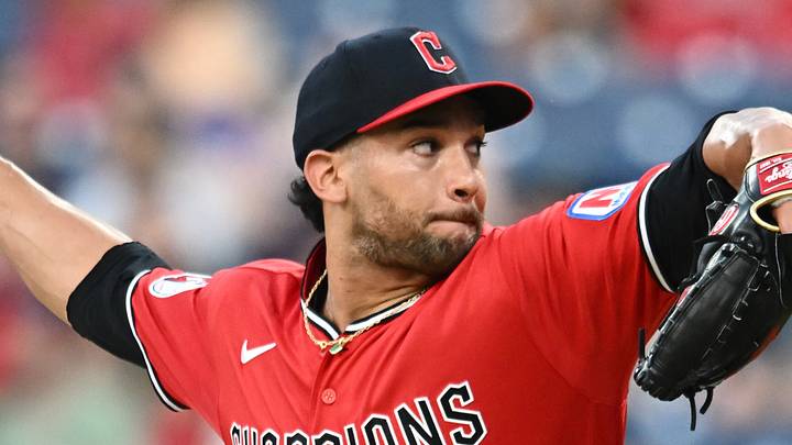 Jun 30, 2026; Cleveland, Ohio, USA; Cleveland Guardians pitcher Daniel Espino (41) throws a pitch during the ninth inning against the Texas Rangers at Progressive Field. Mandatory Credit: Ken Blaze-Imagn Images Jun 30, 2026; Cleveland, Ohio, USA; Cleveland Guardians pitcher Daniel Espino (41) throws a pitch during the ninth inning against the Texas Rangers at Progressive Field. Mandatory Credit: Ken Blaze-Imagn Images