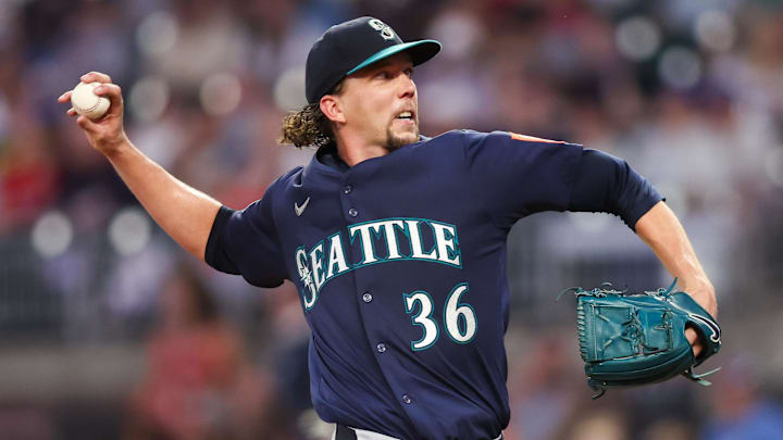 Mariners pitcher Logan Gilbert posted a career-high 32.3% strikeout rate this season.