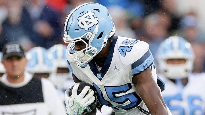 Aug 29, 2026; Dublin, Co. Dublin, IRL; North Carolina Tar Heels tight end Jelani Thurman (45) is tackled by TCU Horned Frogs safety Jordan Lester (22) in the second half at Aviva Stadium. Mandatory Credit: Laszlo Geczo-Imagn Images Aug 29, 2026; Dublin, Co. Dublin, IRL; North Carolina Tar Heels tight end Jelani Thurman (45) is tackled by TCU Horned Frogs safety Jordan Lester (22) in the second half at Aviva Stadium. Mandatory Credit: Laszlo Geczo-Imagn Images