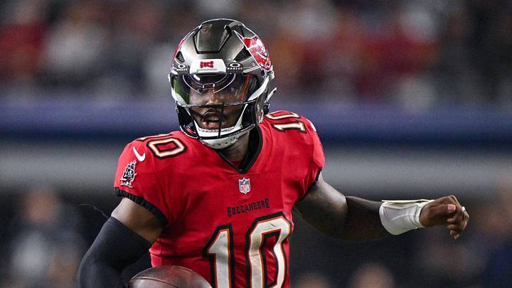 Tampa Bay Buccaneers quarterback Jalon Daniels (10) runs with the ball during the game between the Cowboys 