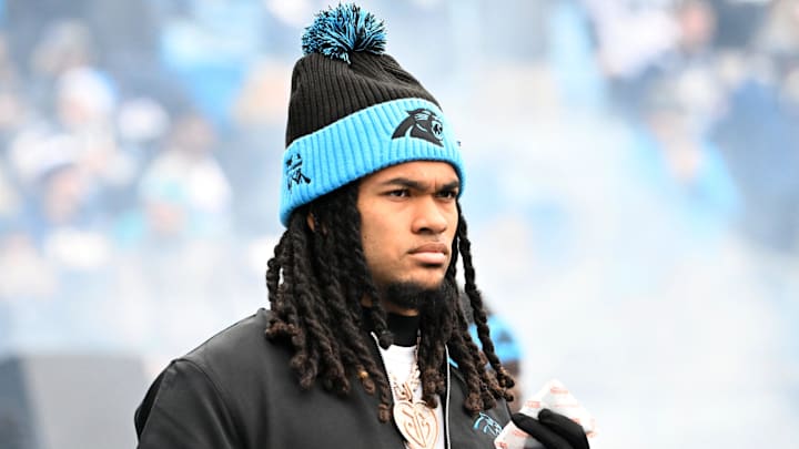 Carolina Panthers running back Jonathon Brooks