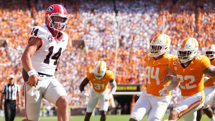 Georgia quarterback Gunner Stockton (14)