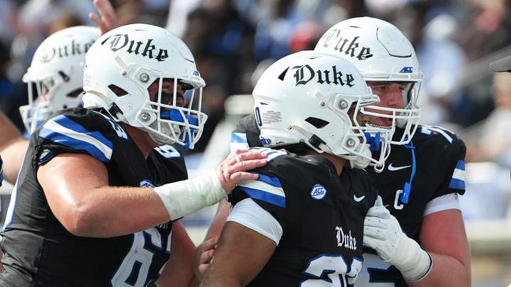 Oct 31, 2026; Durham, North Carolina, USA; Duke Blue Devils celebrate Duke Blue Devils running back Nate Sheppard's (20) touchdown during the first quarter against the Boston College Eagles at Wallace Wade Stadium. Mandatory Credit: Zachary Taft-Imagn Images Oct 31, 2026; Durham, North Carolina, USA; Duke Blue Devils celebrate Duke Blue Devils running back Nate Sheppard's (20) touchdown during the first quarter against the Boston College Eagles at Wallace Wade Stadium. Mandatory Credit: Zachary Taft-Imagn Images