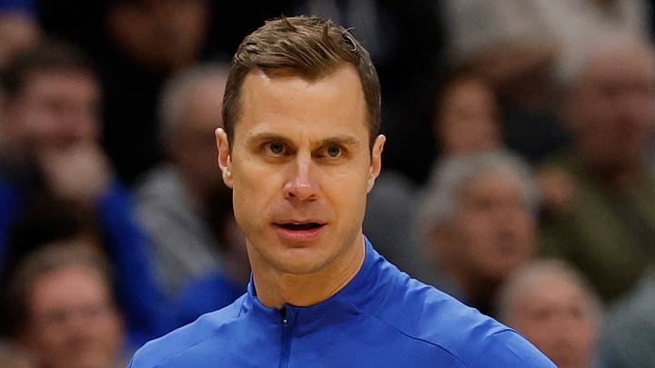 Mar 29, 2026; Washington, DC, USA; Duke Blue Devils head coach Jon Scheyer looks on against the UConn Huskies in the first half during an Elite Eight game of the East Regional of the men's 2026 NCAA Tournament at Capital One Arena. Mandatory Credit: Geoff Burke-Imagn Images Mar 29, 2026; Washington, DC, USA; Duke Blue Devils head coach Jon Scheyer looks on against the UConn Huskies in the first half during an Elite Eight game of the East Regional of the men's 2026 NCAA Tournament at Capital One Arena. Mandatory Credit: Geoff Burke-Imagn Images