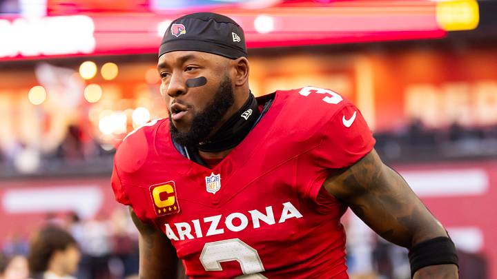 Dec 7, 2025; Glendale, Arizona, USA; Arizona Cardinals safety Budda Baker (3) against the Los Angeles Rams at State Farm Stadium. Mandatory Credit: Mark J. Rebilas-Imagn Images