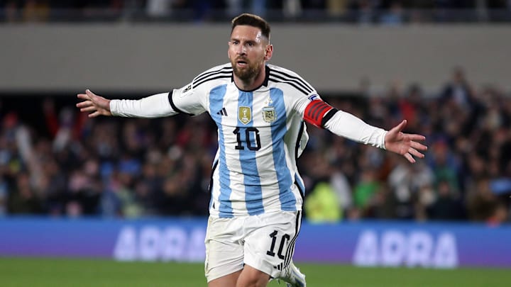 Lionel Messi après son superbe coup franc