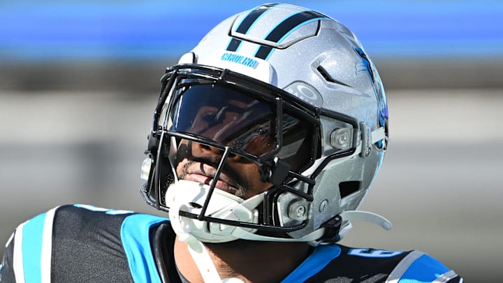 Carolina Panthers running back Miles Sanders before the game at Bank of America Stadium. Carolina Panthers running back Miles Sanders before the game at Bank of America Stadium.
