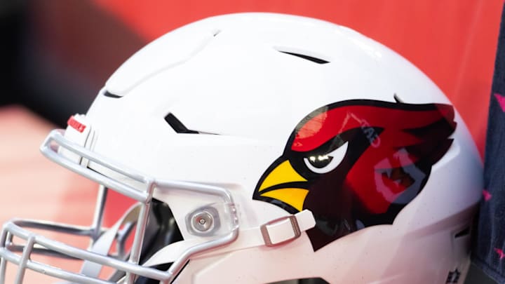 Jan 5, 2025; Glendale, Arizona, USA; Detailed view of an Arizona Cardinals helmet at State Farm Stadium. Mandatory Credit: Mark J. Rebilas-Imagn Images Jan 5, 2025; Glendale, Arizona, USA; Detailed view of an Arizona Cardinals helmet at State Farm Stadium. Mandatory Credit: Mark J. Rebilas-Imagn Images