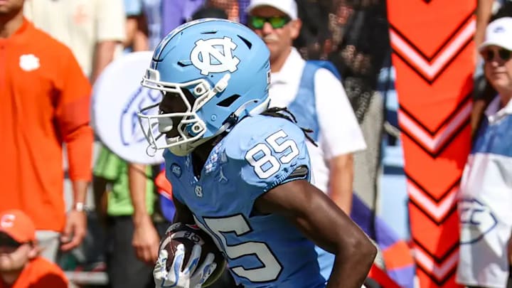 North Carolina wide receiver Shanard Clower; Oct. 4, 2025