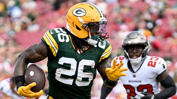 Packers running back Kaleb Johnson had a 31-yard run vs. the Buccaneers, the team's longest this season. Packers running back Kaleb Johnson had a 31-yard run vs. the Buccaneers, the team's longest this season.
