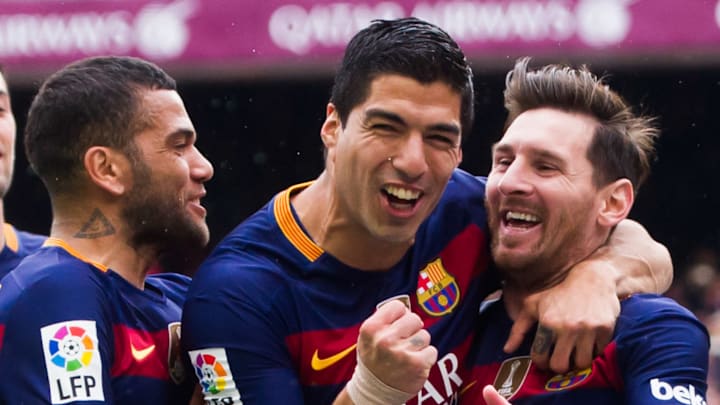 Alves, Suarez und Messi