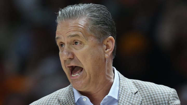 Kentucky Wildcats head coach John Calipari during the first half against the Tennessee Volunteers at Thompson-Boling Arena at Food City Center. 