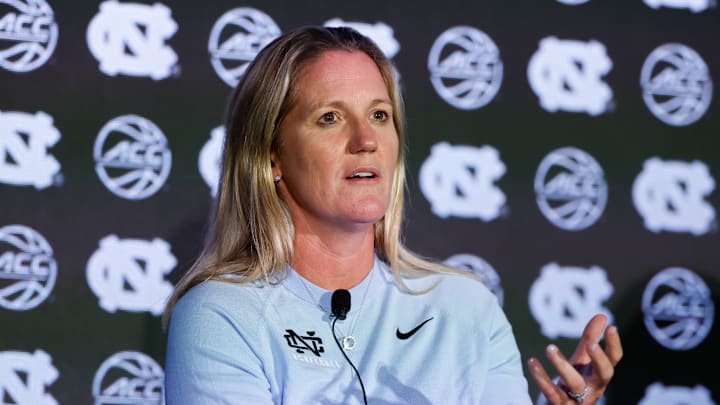 Head coach Courtney Banghart at the 2025 ACC Tipoff Head coach Courtney Banghart at the 2025 ACC Tipoff