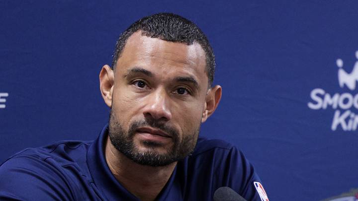Sep 26, 2022; New Orleans, LA, USA; New Orleans Pelicans general manager Trajan Langdon during a press conference at the New Orleans Pelicans Media Day from the Smoothie King Center. Mandatory Credit: Stephen Lew-USA TODAY Sports Sep 26, 2022; New Orleans, LA, USA; New Orleans Pelicans general manager Trajan Langdon during a press conference at the New Orleans Pelicans Media Day from the Smoothie King Center. Mandatory Credit: Stephen Lew-USA TODAY Sports