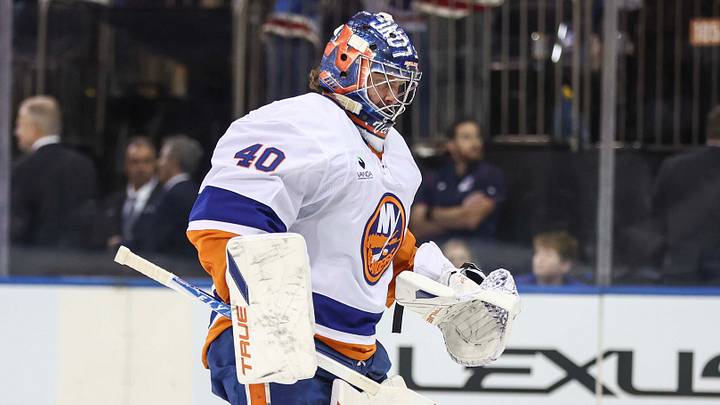 Sep 22, 2026; New York, New York, USA;  New York Islanders goaltender Semyon Varlamov (40) checks into the game in the second period against the New York Rangers at Madison Square Garden.  Mandatory Credit: Wendell Cruz-Imagn Images