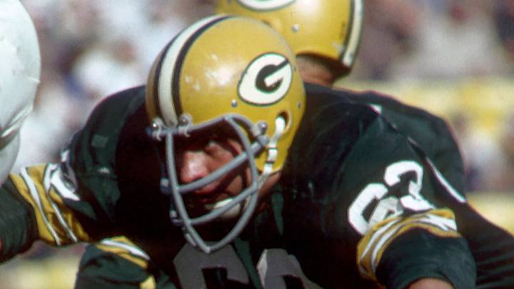 Green Bay Packers guard Fuzzy Thurston during Super Bowl 1 against the Kansas City Chiefs; Malcolm Emmons-USA TODAY Sports