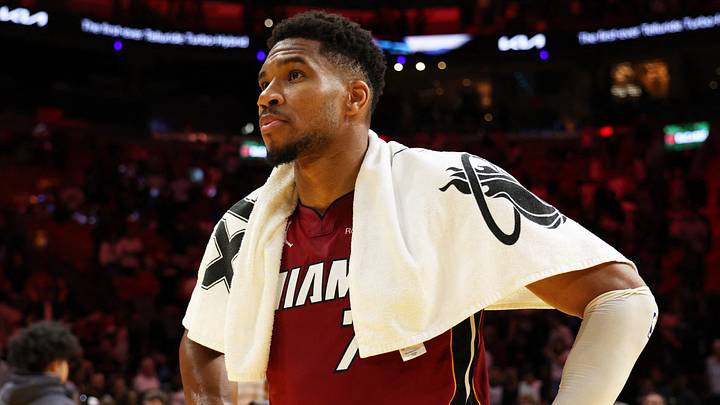 Oct 30, 2026; Miami, Florida, USA; Miami Heat forward Giannis Antetokounmpo (7) after the win against the Indiana Pacers at Kaseya Center. Mandatory Credit: Isabella Frias-Imagn Images Oct 30, 2026; Miami, Florida, USA; Miami Heat forward Giannis Antetokounmpo (7) after the win against the Indiana Pacers at Kaseya Center. Mandatory Credit: Isabella Frias-Imagn Images