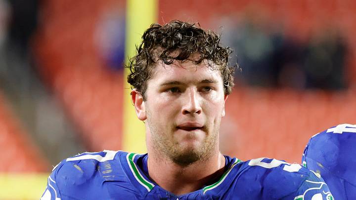Seattle Seahawks linebacker Connor O'Toole walks off the field