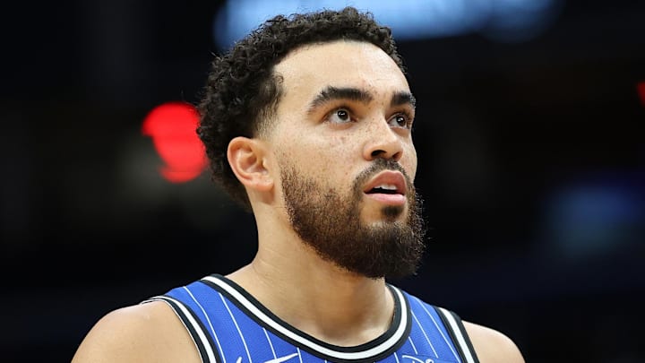 Orlando Magic guard Tyus Jones looks on during the first half against the Washington Wizards
