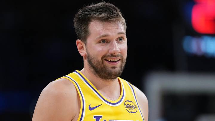 Mar 6, 2026; Los Angeles, California, USA; Los Angeles Lakers guard Luka Doncic (77) reacts against the Indiana Pacers in the second half at Crypto.com Arena. Mandatory Credit: Kirby Lee-Imagn Images Mar 6, 2026; Los Angeles, California, USA; Los Angeles Lakers guard Luka Doncic (77) reacts against the Indiana Pacers in the second half at Crypto.com Arena. Mandatory Credit: Kirby Lee-Imagn Images