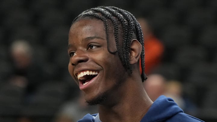 Mar 18, 2026; Greenville, SC, USA; North Carolina Tar Heels forward Caleb Wilson (8) during a practice session ahead of the first round of the men's 2026 NCAA Tournament at Bon Secours Wellness Arena. Mandatory Credit: Bob Donnan-Imagn Images Mar 18, 2026; Greenville, SC, USA; North Carolina Tar Heels forward Caleb Wilson (8) during a practice session ahead of the first round of the men's 2026 NCAA Tournament at Bon Secours Wellness Arena. Mandatory Credit: Bob Donnan-Imagn Images