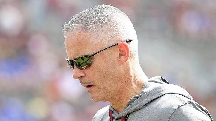 Sep 14, 2024; Tallahassee, Florida, USA; Florida State Seminoles head coach Mike Norvell before a game against the Memphis Tigers at Doak S. Campbell Stadium. Mandatory Credit: Melina Myers-Imagn Images