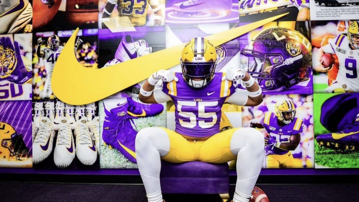2026 5-star OL Lamar Brown during an unofficial visit to LSU. (Photo courtesy of Lamar Brown)