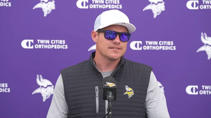 Kevin O'Connell speaks to the media after practice on Thursday, June 4 