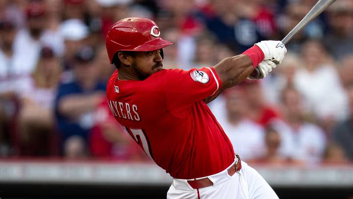 Cincinnati Reds outfielder Dane Myers (17) hits a base hit