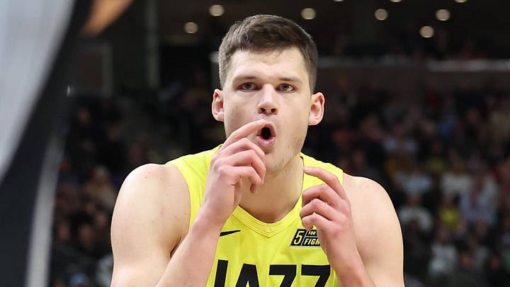 Feb 28, 2023; Salt Lake City, Utah, USA; Utah Jazz center Walker Kessler (24) reacts to play with the San Antonio Spurs in the second half at Vivint Arena. Mandatory Credit: Rob Gray-Imagn Images Feb 28, 2023; Salt Lake City, Utah, USA; Utah Jazz center Walker Kessler (24) reacts to play with the San Antonio Spurs in the second half at Vivint Arena. Mandatory Credit: Rob Gray-Imagn Images