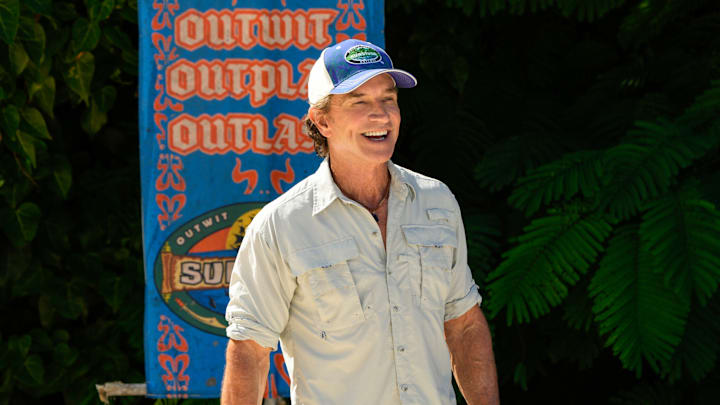 “I’m a Wolf, Baby” – One castaway’s scheming gets them into hot water when their tribe realizes the same conversation has been repeated to each of them. Two castaways are sent on a grueling journey. Then, one castaway’s series of missteps leaves one of their tribemates hungry for revenge, on SURVIVOR, Wednesday, Oct. 22. Pictured (L-R): Jeff Probst. Photo: Robert Voets/CBS ©2025 CBS Broadcasting, Inc. All Rights Reserved. “I’m a Wolf, Baby” – One castaway’s scheming gets them into hot water when their tribe realizes the same conversation has been repeated to each of them. Two castaways are sent on a grueling journey. Then, one castaway’s series of missteps leaves one of their tribemates hungry for revenge, on SURVIVOR, Wednesday, Oct. 22. Pictured (L-R): Jeff Probst. Photo: Robert Voets/CBS ©2025 CBS Broadcasting, Inc. All Rights Reserved.