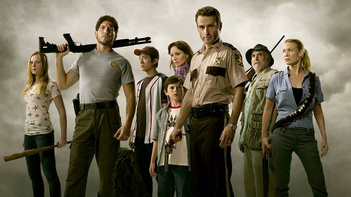 Amy (Emma Bell), Shane Walsh (Jon Bernthal), Glenn (Steven Yeun), Carl Grimes (Chandler Riggs), Lori Grimes (Sarah Wayne Callies), Rick Grimes (Andrew Lincoln), Dale (Jeffrey DeMunn) and Andrea (Laurie Holden) - The Walking Dead - Season 1 Amy (Emma Bell), Shane Walsh (Jon Bernthal), Glenn (Steven Yeun), Carl Grimes (Chandler Riggs), Lori Grimes (Sarah Wayne Callies), Rick Grimes (Andrew Lincoln), Dale (Jeffrey DeMunn) and Andrea (Laurie Holden) - The Walking Dead - Season 1