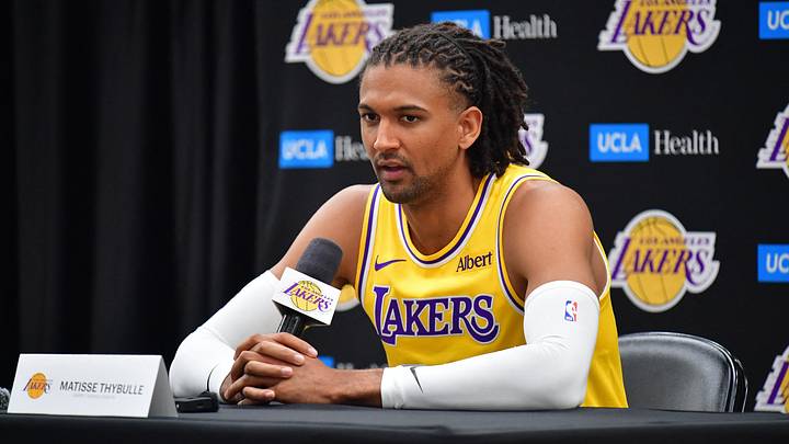Sep 28, 2026; El Segundo, CA, USA; Los Angeles Lakers player Matisse Thybulle (26) during media day at UCLA Health Training Center.  Mandatory Credit: Gary A. Vasquez-Imagn Images