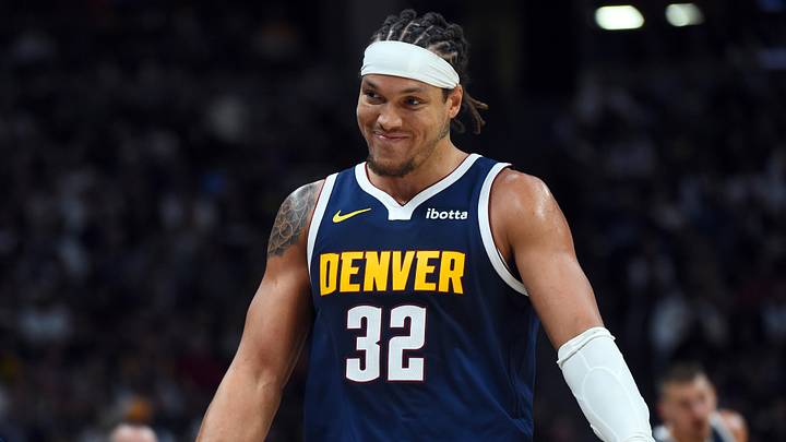 Oct 25, 2025; Denver, Colorado, USA; Denver Nuggets forward Aaron Gordon (32) leaves the floor during the second half against the Phoenix Suns at Ball Arena.