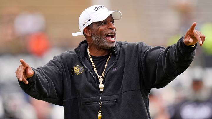 Colorado Buffaloes head coach Deion Sanders before the game against the Iowa State Cyclones at Folsom Field. Colorado Buffaloes head coach Deion Sanders before the game against the Iowa State Cyclones at Folsom Field.