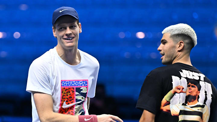 Jannik Sinner and Carlos Alcaraz played a practice set before the ATP Finals.